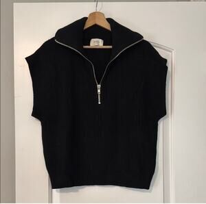 DISSH Black Half Zip Sweater Vest Size XS